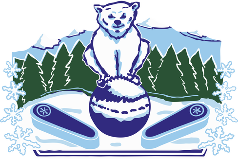 Blizard Mountain bear-decal Decal Image: Blizzard Mountain Pinball, Bear mascot